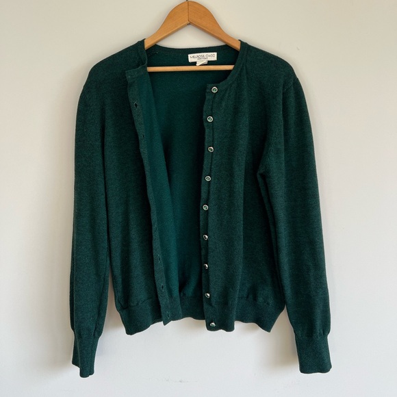 Melrose Chic New York Emerald Green Button Up Cardigan - Picture 3 of 6